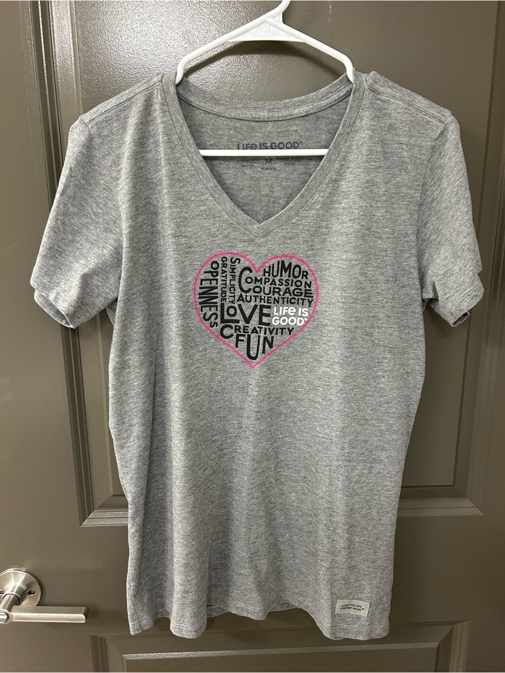 Life is Good Women’s V-Neck Heart Graphic Tee